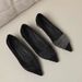 Pointed-toe Shallow Single 2025 New Style Elegant Women's Black Chunky Heel Slip-on High Heels Mom Work Shoes_vogvips.com
