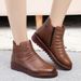 2024 New Autumn Winter Genuine Leather Soft Sole Flat Short Fleece-Lined Mom Cotton Shoes Retro Women's Boots_vogvips.com