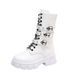 European American Cross-Border Thick-Soled Martin Boots For Women, Autumn And Winter New Round-Toe Belt Buckle_vogvips.com