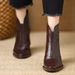 Women's Plus Size High Heeled Fashion Boots Back Zipper Chunky Heel Retro Square Toe Slim Ankle Autumn New Style_vogvips.com
