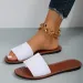 Womens Knit Strap Slide Sandals Casual Flat Open Toe Slip On Summer Shoes_vogvips.com