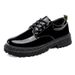 Voyage Hong Kong Style British Glossy Work Korean Version Lace-up Black Big Toe Four Seasons Student Fashion Casual Leather_vogvips.com