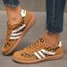 Women's Spring Lace-Up Wedge Heel Shoes Round Toe Slip-On Artificial PU Lightweight Comfortable Casual Green Footwear_vogvips.com