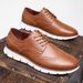 .Large-size Men's Leather Shoes For Casual And Fashionable Wear, Breathable, With An English Style And Trendy, Versatile Design._vogvips.com