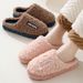 Trendy Couple Autumn Winter Cotton Slippers For Men Indoor Home Use Warm Thickened Maternity Shoes Outdoor Furry Slippers For Women_vogvips.com