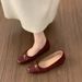 Gentle Bow Ballet Single Shoe For Women In The Spring Of 2026, New Style With Increased Height And Thick Sole For Commuting_vogvips.com