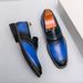 Suitable For All Seasons 46 47 48 Large Size Leather Shoes Color Polished Square Toe Men's Casual Loafers Youth Trend British Style_vogvips.com