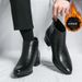 European Warm Series Genuine Martin Boots Height Increasing Fleece Lined Cotton High Top Leather Zipper Pointed Toe Men's Shoes_vogvips.com