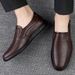 CLOHOO Men's Business Casual Shoes Handmade Layered Cowhide Rubber Bottom Leather Footwear For Office And Leisure_vogvips.com
