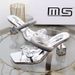 Plus Size Women's High Heel Sandals - Fashionable Rhinestone Strappy Open-Toe Slides With Chunky Heel (Gold, Silver, Black)_vogvips.com