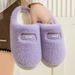 Home Autumn Winter Men Indoor Non-Slip Thick Sole Fleece-Lined Warm Cotton Slippers Couples Comfortable Maternity Shoes_vogvips.com