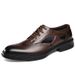 Euro Step 2025 Spring Men's Business Top Layer Cowhide Brogue British Casual Hollow Leather Shoes_vogvips.com