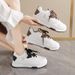 White Female Autumn New Breathable Children's Korean Version Versatile Thick Soled Sports Casual Board Shoes,_vogvips.com