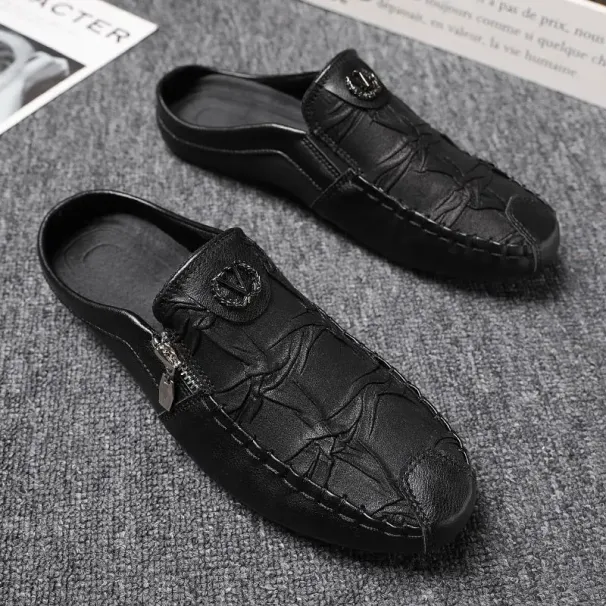 Summer Shoes Mules Slippers For Men Slip-resistant Sandals Man Half Clappers 2025 Cheap Korean Style Adult Designer_vogvips.com