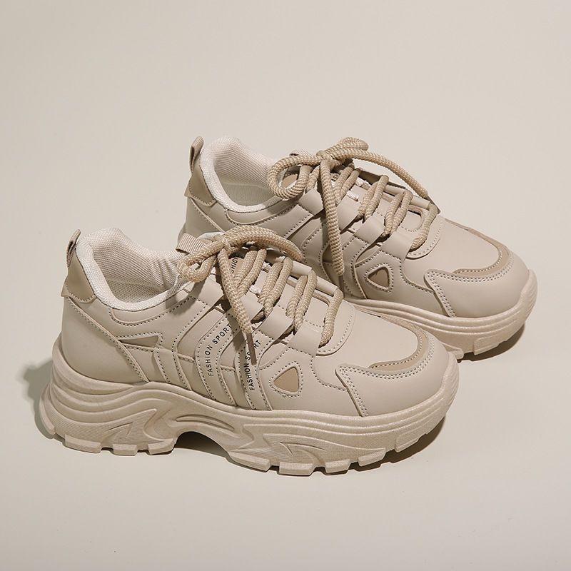 Korean Style Retro Sneakers Women Autumn Winter Thick Sole Height Increasing Casual Running Shoes For Students_vogvips.com