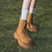 ZHR British Style Martin For Women 2024 Autumn Winter Versatile Thick-Soled Yellow Slimming Work Boots_vogvips.com