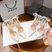 Wedding Pointed Women's Thick Heel Pearl Ribbon Large Size White Women's Shoes_vogvips.com