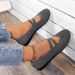 2022 Spring New European And American Style Large Size Round-Toe Women's Flat Loafers Casual Mom Shoes_vogvips.com