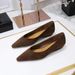 3683-15 European And American Style Versatile Daily Simple Comfortable Suede Pointed Toe Shallow Low Heel Wedge Single_vogvips.com