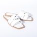 MS Women's Leather-Look Flat Sandals With Metallic Straps - Breathable & Lightweight Casual Shoes For Everyday Wear (Black, White, Beige)_vogvips.com
