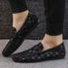 2024 Autumn New Bean Lazy Step On Checkered Men's Trendy Leather Shoes, Casual Single Shoes_vogvips.com