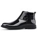 Men's British Style Korean Version Pointed Toe Business Formal Mirror Black Shoes Nightclub Casual Leather Boots Men_vogvips.com