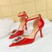 8323-K30 Wind Women's Shoes Banquet High Heels Shallow Mouth Pointed Hollow Water Diamond Buckle Strap Sandals_vogvips.com