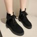 Women's Short 2025 New Martin Slim Spring Style Ankle Boots Winter Autumn Flat Lace-up_vogvips.com