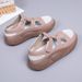 2026 Summer New Veratile White Shoe For Women, Hollow Non-Slip Velcro Caual Shoe, Breathable Meh Thick-Soled_vogvips.com