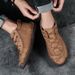 Men's Shoes Leather Unisex Walking Shoes Women Hand Stitching Outdoor Stitched Men Casual Boots_vogvips.com