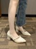 2024 Spring New Shallow Mouth Pointed Thick High Heel Mary Jane Gentle Small Fragrant Style Single Women's Leather Shoes_vogvips.com