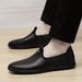 Crocodile Pattern Shoes Men's Thin Light Leather Shoes Soft Leather Soles Small Leather Shoes Lazy Gouging Men's Shoes_vogvips.com