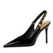 Back Empty Shoes High Heels Pointed Hollow Metal Chain Rear Strap High Heel Single Shoes Women_vogvips.com