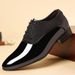 Men's Fashionable Low-Cut Business Casual Shoes - Pointed Toe PU Leather Oxfords With Soft Rubber Sole For Office & Daily Wear With Glossy Soft Sole_vogvips.com