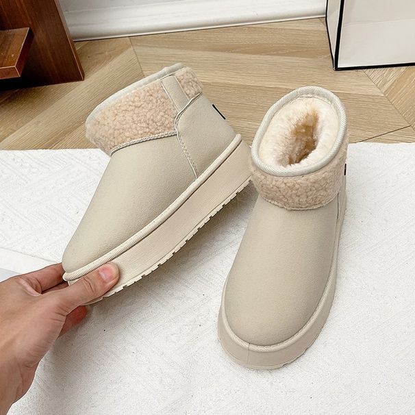 Women's Shoes Thick Soled Snow Boots, Snow Boots With Fleece Lining, Thickened And Warm, Women's Cotton Shoes_vogvips.com