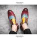 Men's Business Formal Wear, Brogue Carved British Style, Color-blocked, Height-increasing Leather Shoes For Grooms And_vogvips.com