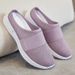 Women's Shoes Casual Shoes Fly-woven Breathable Flats Bag Head Half Slippers Single Shoes_vogvips.com