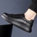 Genuine Leather Men's Board New Comfort Brand Styles Black And White Thick Soled Comfortable Shoes Luxury Hot Selling_vogvips.com