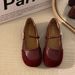 Popular Skirt, Gentle Style, Spring Granny Shallow For Women, French Style 2024, Paired With Mary Jan, Flat_vogvips.com