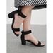 Big Size Thick Heels Women's New Retro Suede Black Round Head Open-toe Sandals_vogvips.com