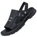Men's Anti Slip Summer Casual Middle-aged Dad Beach For Wearing Soft Soled Leather Sandals On The Outside_vogvips.com