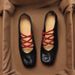 Sheepskin Retro Pleated Square Toe Shoes Cross Strap High Heel Ballet Shoes Pig Nose Thick Heel Mary Jane Shoes_vogvips.com