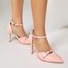 2026 Spring New Arrivals Women's Pointed Toe Open Toe Sandals, 40-43 Large Size Rhinestone Buckle Stiletto Heel Dress Shoes_vogvips.com
