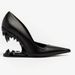 25 New Foreign Trade Pointed Toe Slip-On Metal Teeth High Fashion Single Irregular Heel Plus Size Women's Shoes_vogvips.com