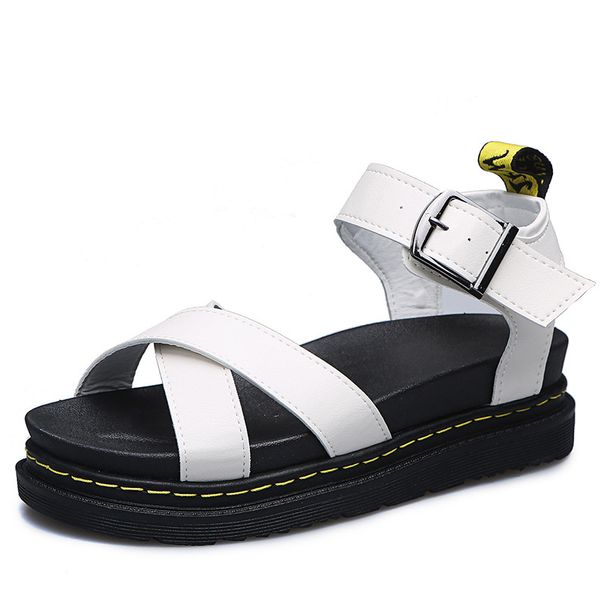 Women's Fashion Sandals Platform Martin Sandals Women's Roman Buckle Beach Shoes Platform Flat Sandals_vogvips.com