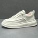 Men's White Sneakers 2025 Spring New Thick-Soled Trendy Genuine Leather Versatile Casual Soft Sole Lightweight_vogvips.com