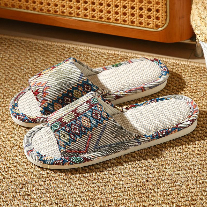 Linen Slippers For Women, Spring And Autumn, Home Use, Couple's Indoor Silent Non-slip All-season Cotton And Linen Slippers For Men, Suitable For Guesthouses And Hotels_vogvips.com
