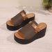 Women's Color Block Wedge Sandals Platform Summer Style Size Inclusivity 34-43_vogvips.com