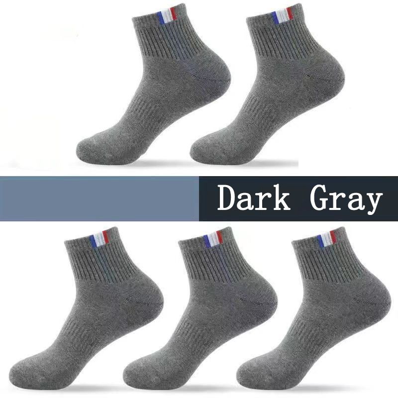 5 Pairs Men's Spring Summer Autumn Winter Socks Men Wicking Sweat Breathable Thickened Mid-tube Solid Four Seasons_vogvips.com