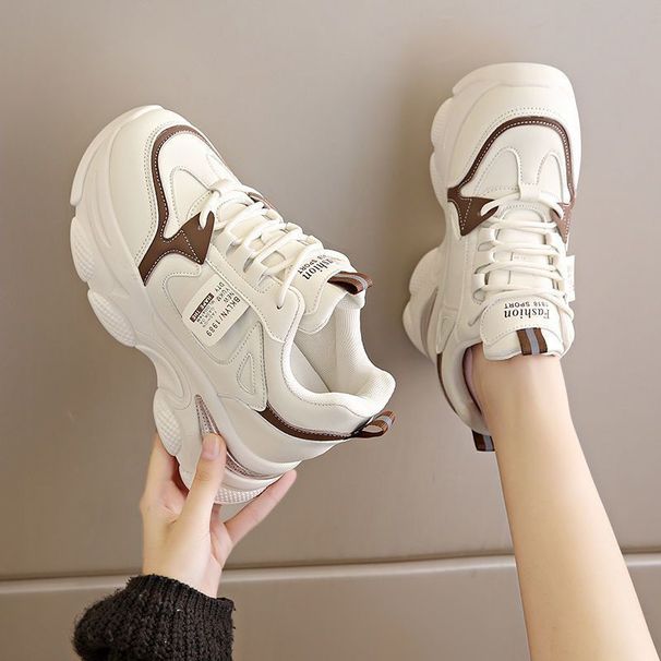 Women Thick Bottom Ultra-light Sneakers New Spring Autumn White Sports Casual Woman Comfort Breathable Running Shoes_vogvips.com